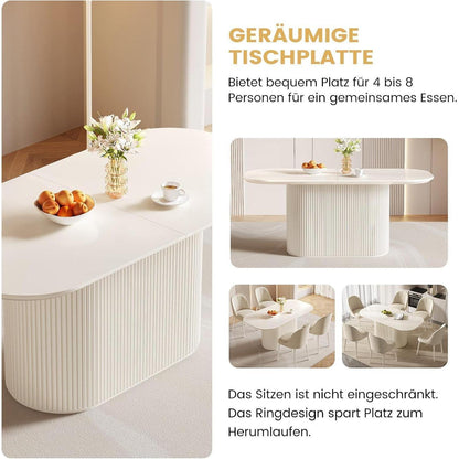 Weißes Esstisch Set mit 6 Stühlen – Skandinavisches Design