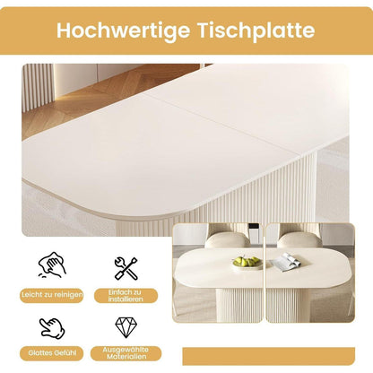 Weißes Esstisch Set mit 6 Stühlen – Skandinavisches Design