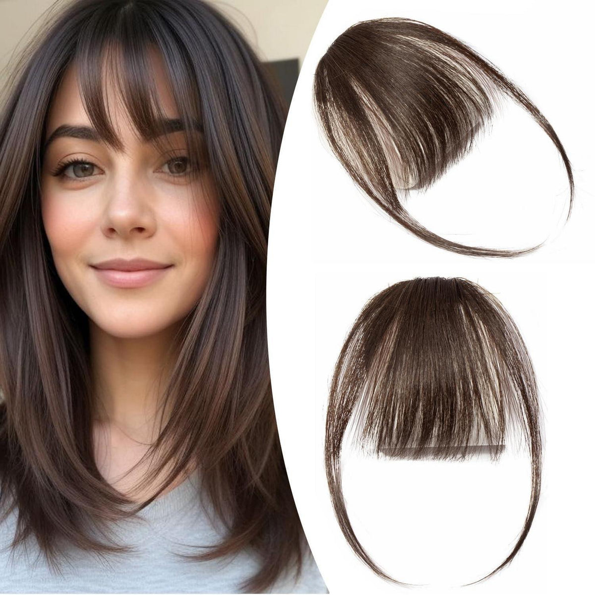 Clip-in Pony Echthaar – Wispy Pony Dunkelbraun #2
