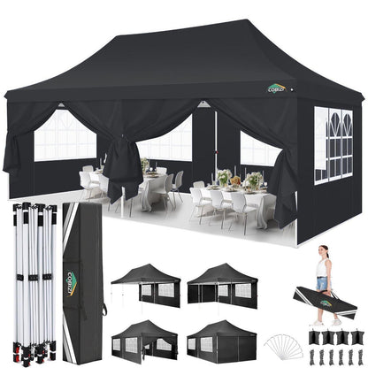 Faltpavillon 3x6m Wasserdicht mit Seitenwänden & Zubehör