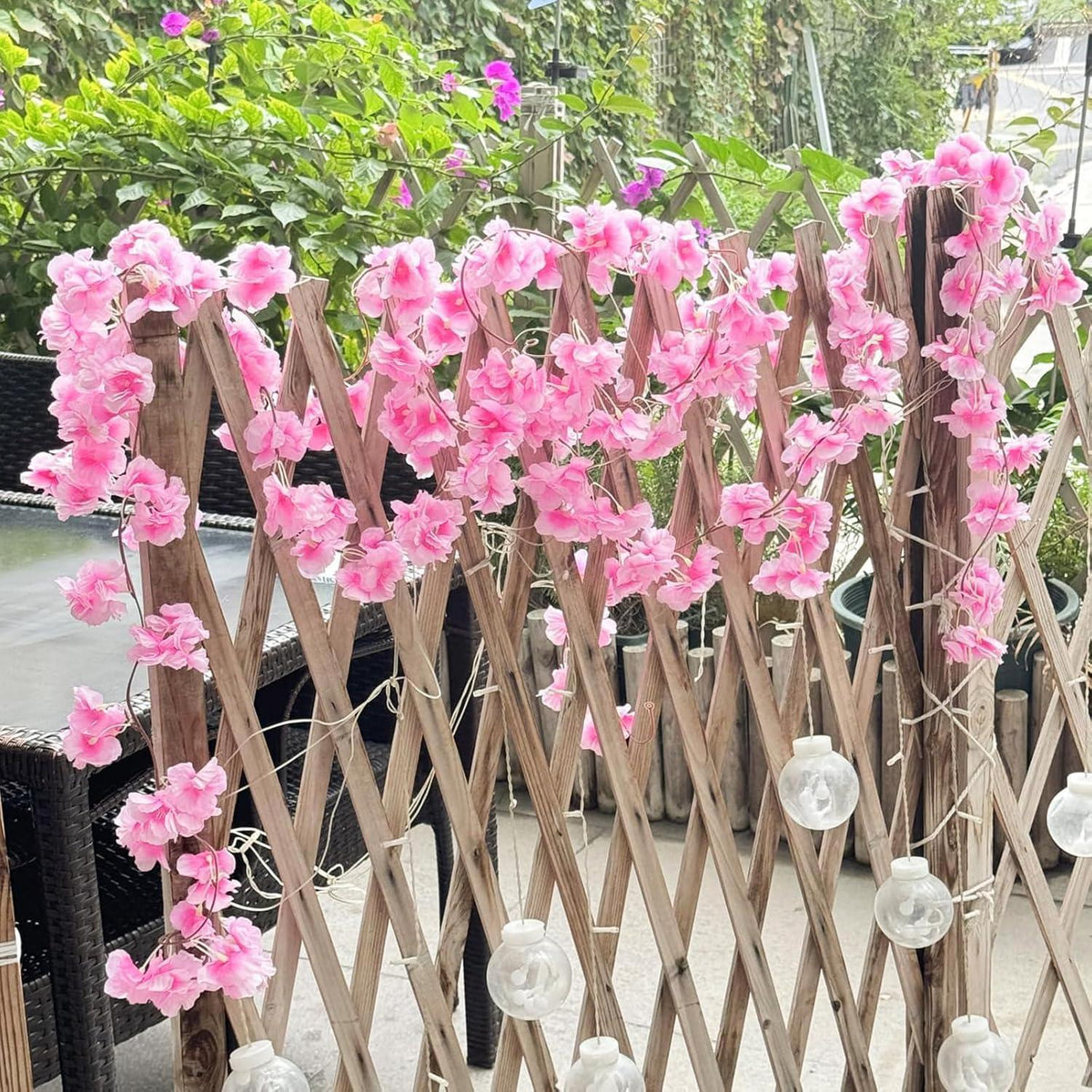 4x 1,8m Kirschblüten Girlande Rosa Deko für Hochzeit & Garten