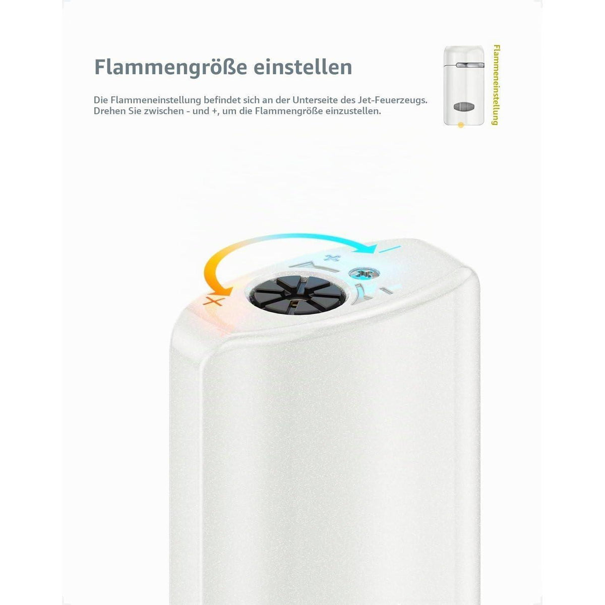 Jet Flamme Feuerzeug – Sturmfeuerzeug Weiß, Nachfüllbar