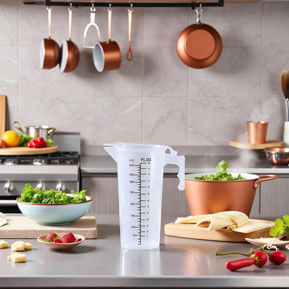 Transparenter Messbecher 250ml mit Deckel – Küchenhelfer zum Backen
