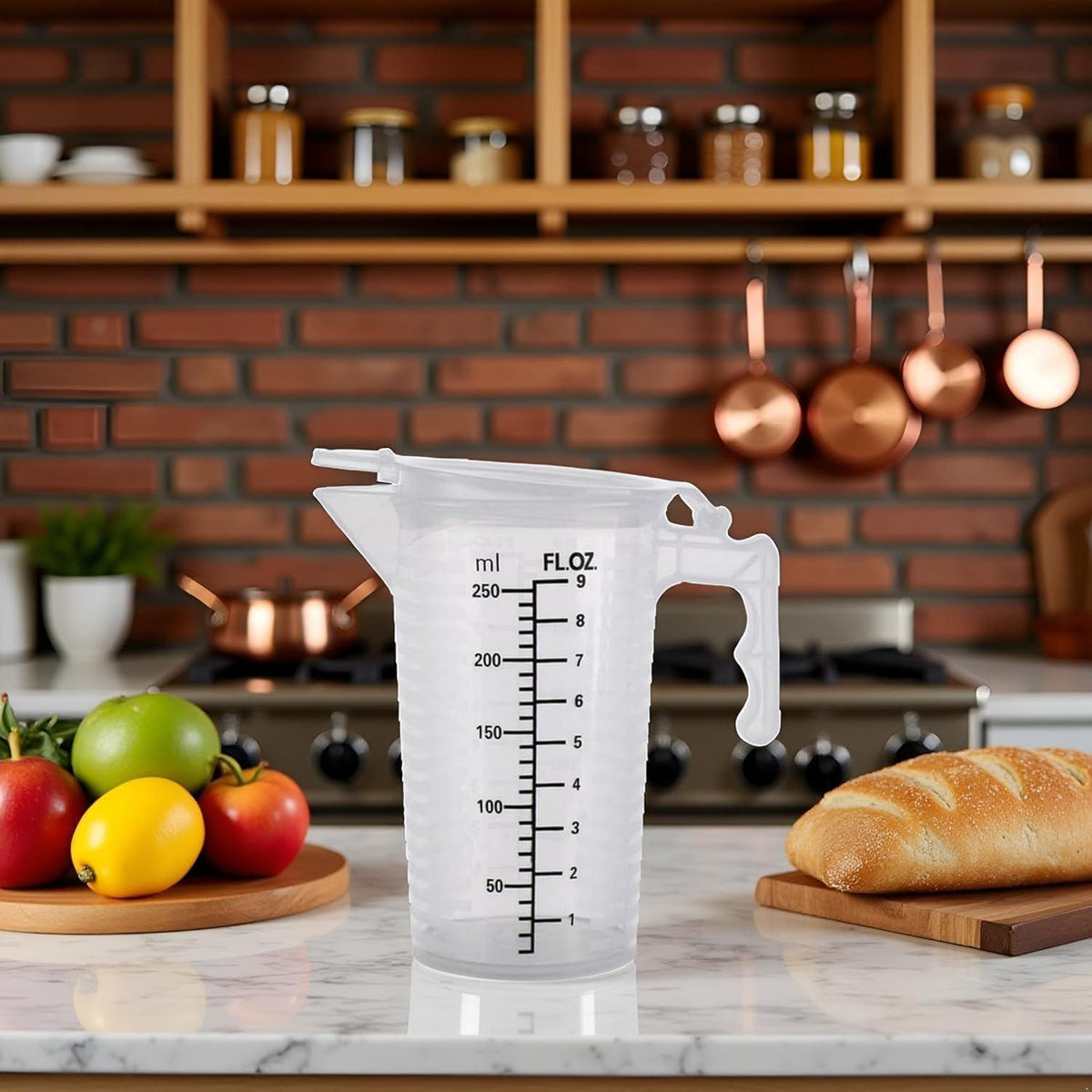 Transparenter Messbecher 250ml mit Deckel – Küchenhelfer zum Backen