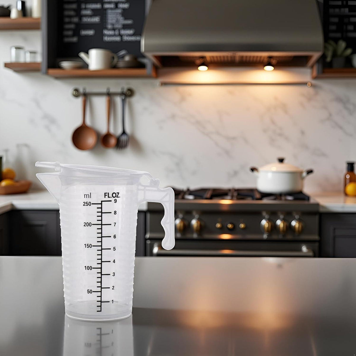 Transparenter Messbecher 250ml mit Deckel – Küchenhelfer zum Backen