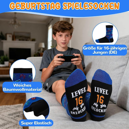 Gamer Geschenkset 16 Jahre | Geburtstagsgeschenk Junge mit Becher & Kissen