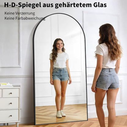 Ganzkörperspiegel Standspiegel 198x96cm Schwarz – Verstellbar & Wandmontage