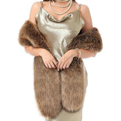 Faux Pelz Kragen Schal Damen Winterwarm & Elegant