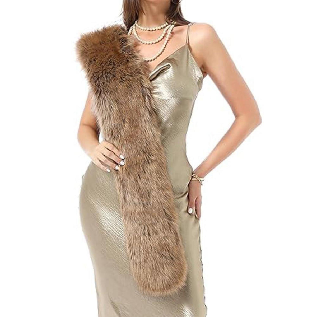 Faux Pelz Kragen Schal Damen Winterwarm & Elegant