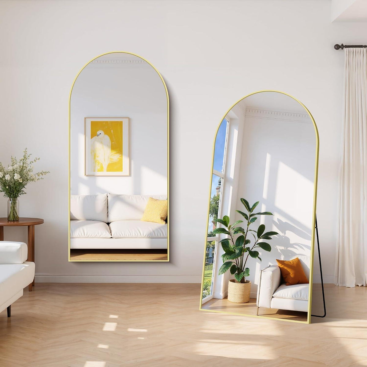 Ganzkörperspiegel Gold, 180x86cm – Stehend, Hängend, Anlehnbar