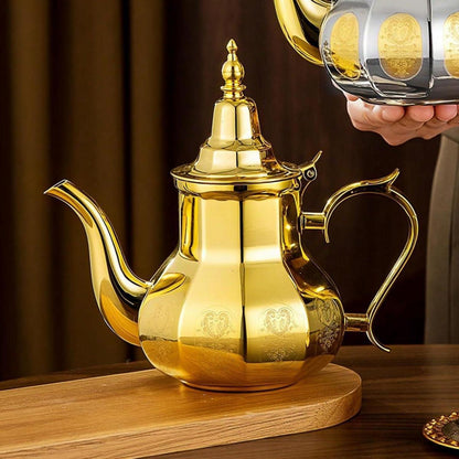 Marokkanische Teekanne Edelstahl 0.7L – Traditioneller Tee-Topf