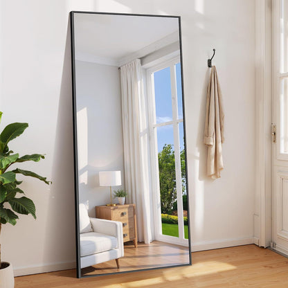 Ganzkörperspiegel 203x91cm – Stand- & Wandspiegel mit Schwarzrahmen
