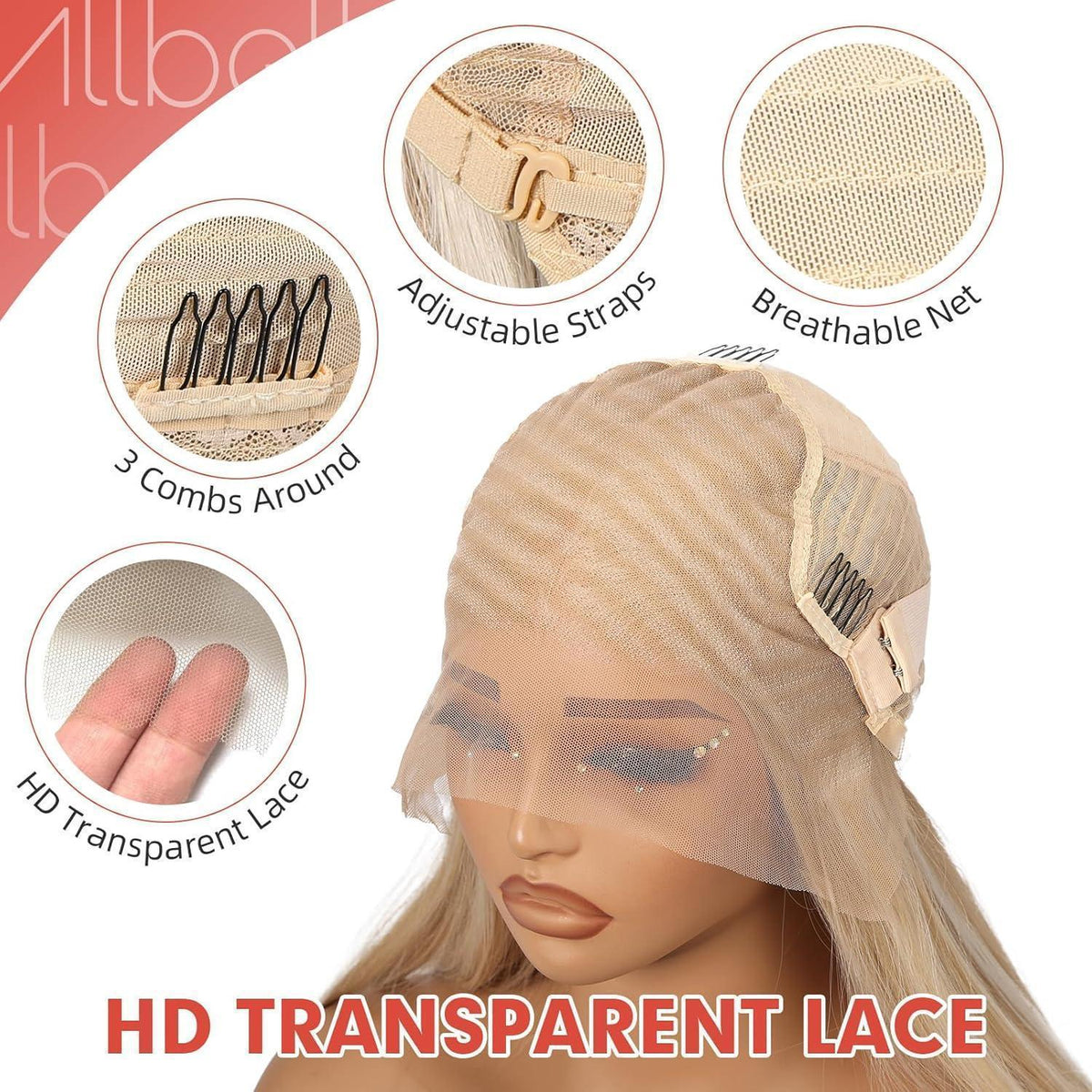 Graue Lace-Front Perücke 22 Zoll – Gerade, Glueless, HD-Lace