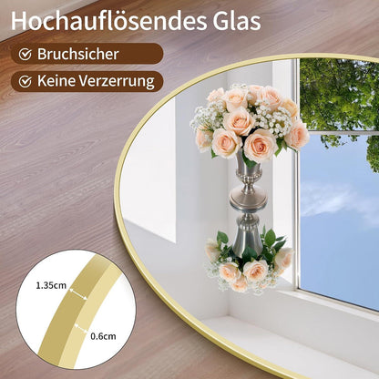 Großer Ganzkörperspiegel 198x101cm mit Goldrahmen – Stehend & Wandmontage
