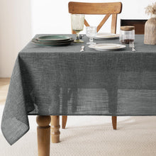 Abwaschbare Tischdecke Grau 240x140 cm – Leinenoptik & Wasserabweisend