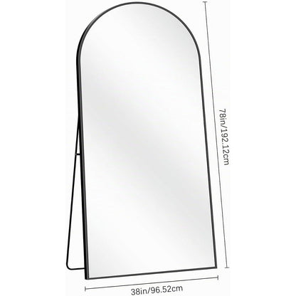 Großer Bogen Standspiegel 196x96cm mit Aluminiumrahmen