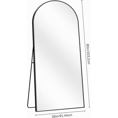 Großer Bogen Standspiegel 203x91cm mit Aluminiumrahmen