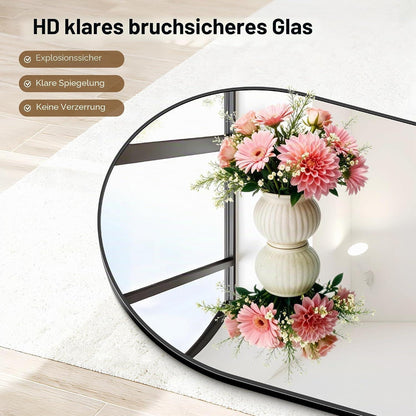 Großer Bogen Standspiegel 203x91cm mit Aluminiumrahmen
