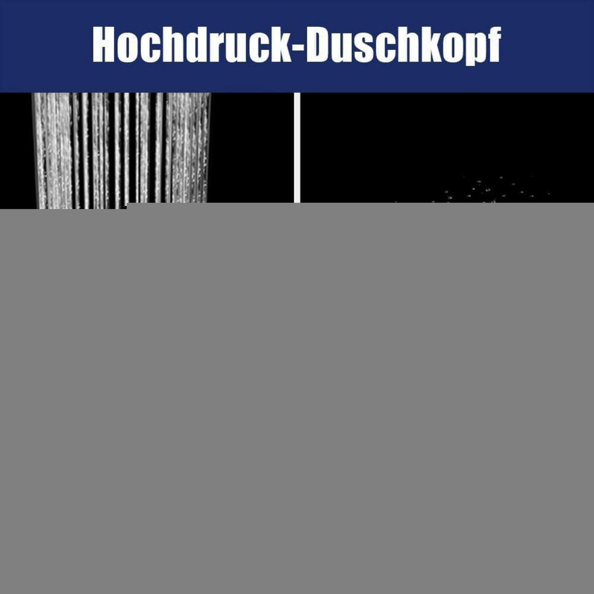 Wassersparender Duschkopf mit Schlauch & 5 Strahlarten
