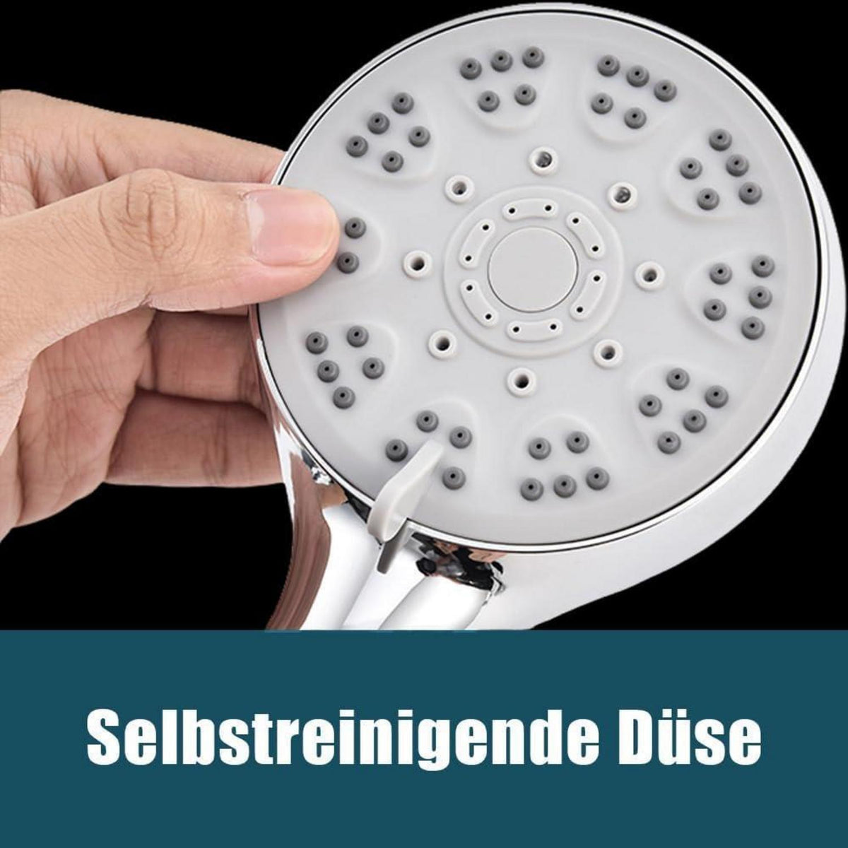 Wassersparender Duschkopf mit Schlauch & 5 Strahlarten