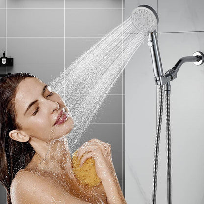 Wassersparender Duschkopf mit Schlauch & 5 Strahlarten