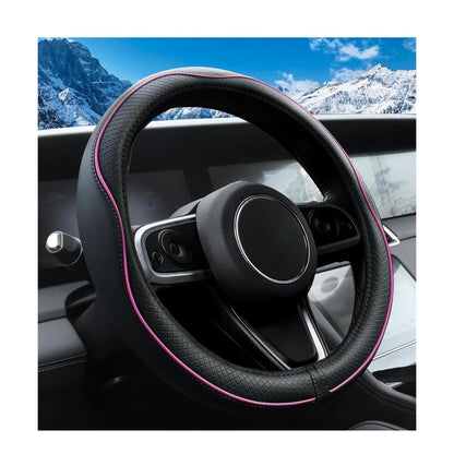 Lenkradbezug Auto, Rutschfest & Komfortabel (Schwarz-Rosa)