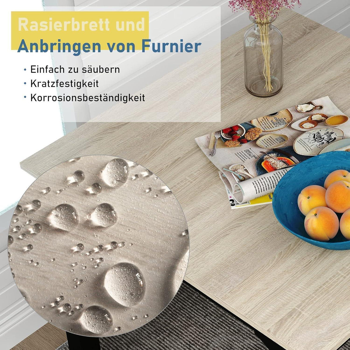 Kompaktes Esstisch-Set mit 2 Stühlen – Modern & Platzsparend