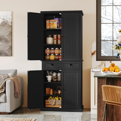 Hochschrank Küchenbuffet Schwarz – Vielseitiger Vorratsschrank