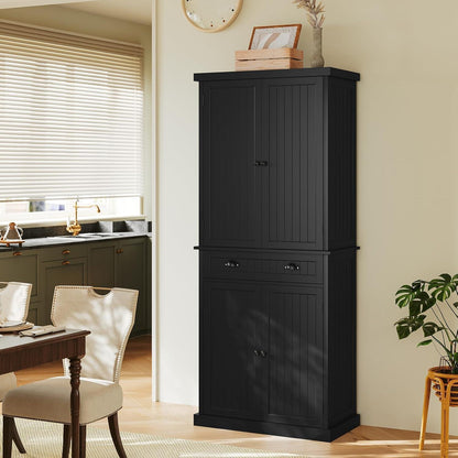 Hochschrank Küchenbuffet Schwarz – Vielseitiger Vorratsschrank