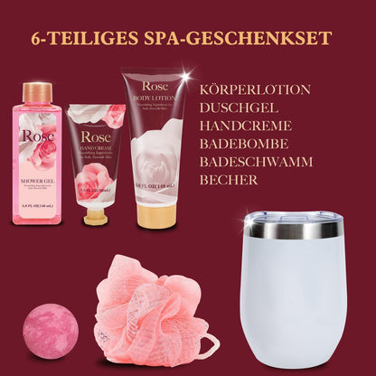 Rosen Duft Wellness Geschenkset 6tlg. für Frauen