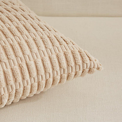 4er Set Boho Kissenbezüge 40x80 Kordsamt Grau Beige Taupe