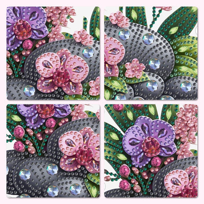 DIY Orchideen Diamantmalerei Set mit Kette – Hängendes Fensterbild 20x20cm