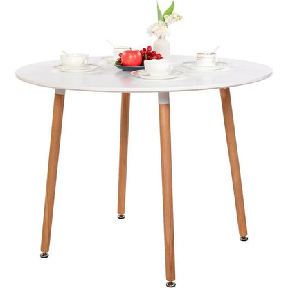 Esstisch Set 100cm Holztisch mit 4 Grau Skandinavischen Stühlen