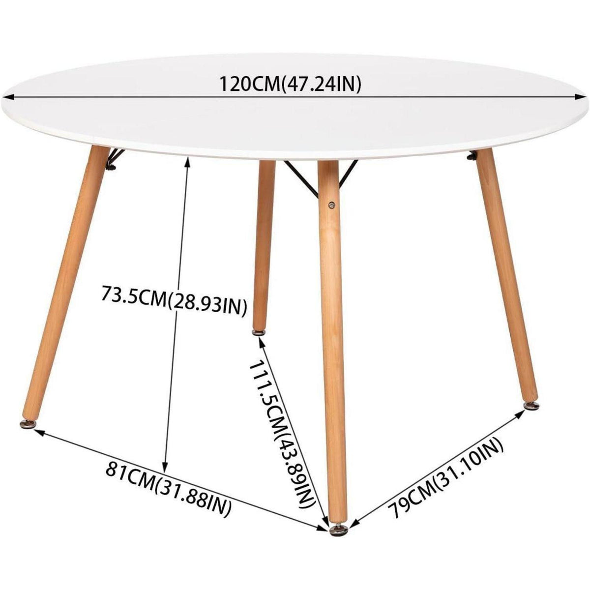 Esstisch Set 120cm mit 4 skandinavischen Stühlen