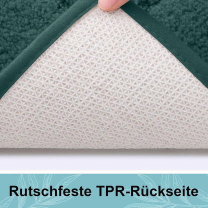Mikrofaser Badteppich 60x90 cm Dunkelgrün – Rutschfest & Wasserabsorbierend