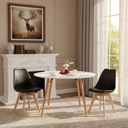 Esstisch Set 120cm mit 2 skandinavischen Stühlen