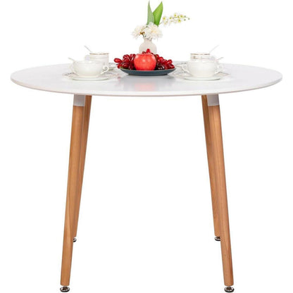 Esstisch Set 100cm Holz & Weiß mit 2 skandinavischen Stühlen