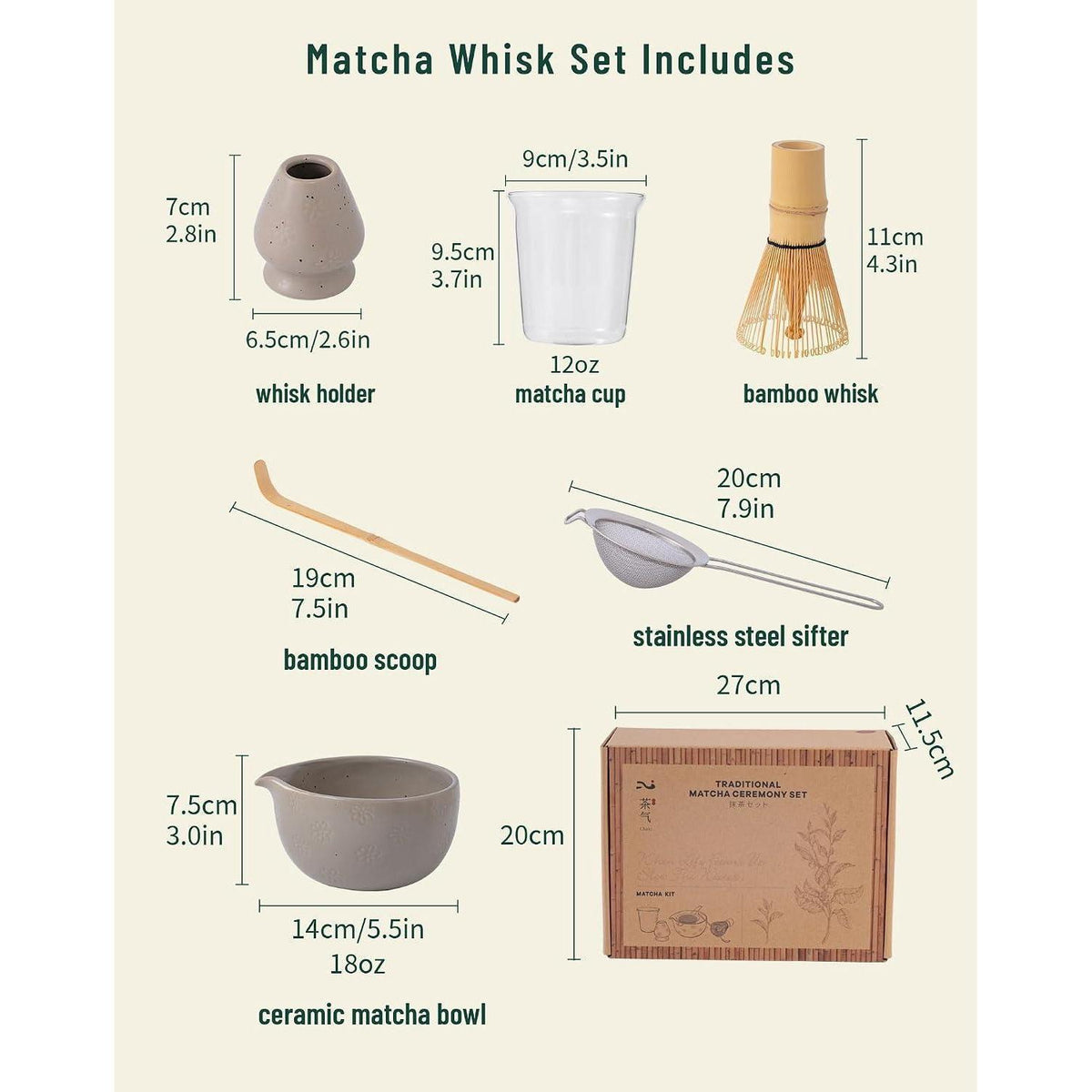 Matcha Set 6-teilig – Japanische Teezeremonie & Latte
