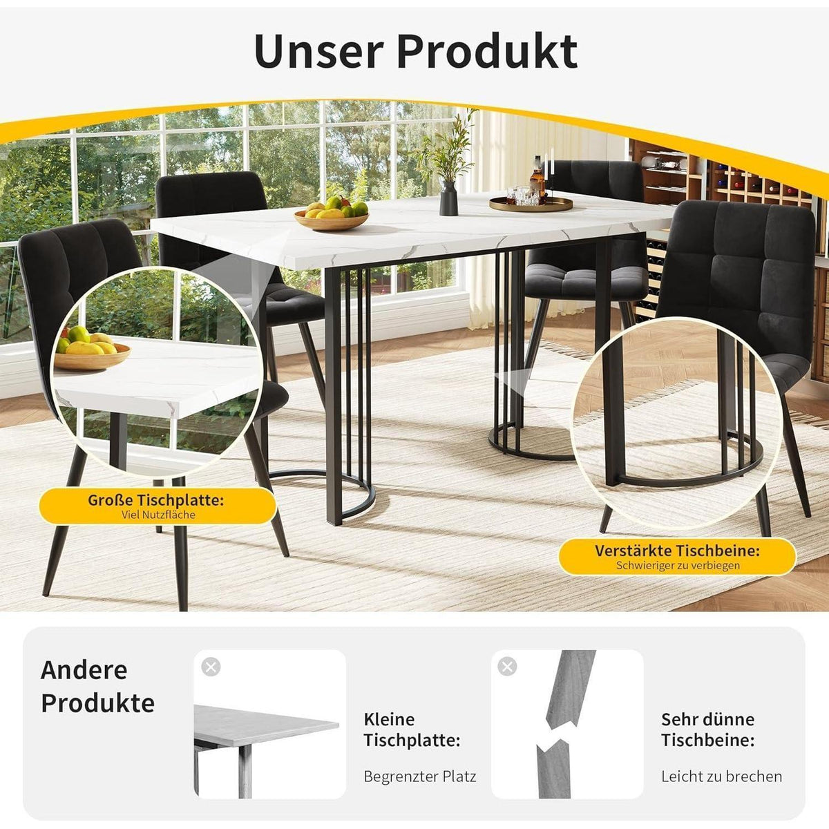 Ausziehbarer Esstisch Weiß 140-179,5 cm – Modern & Vielseitig