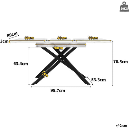 Ausziehbarer Esstisch Weiß 120-160cm – Modern & Stabil