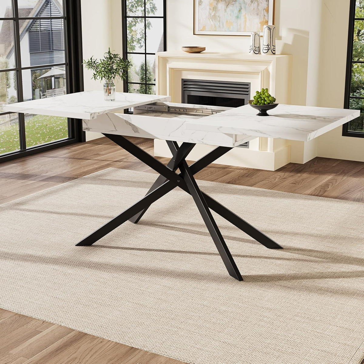 Ausziehbarer Esstisch Weiß 120-160cm – Modern & Stabil