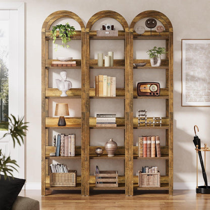 Hohes Bücherregal mit 6 Ebenen – Rustikal Braun für kleine Räume