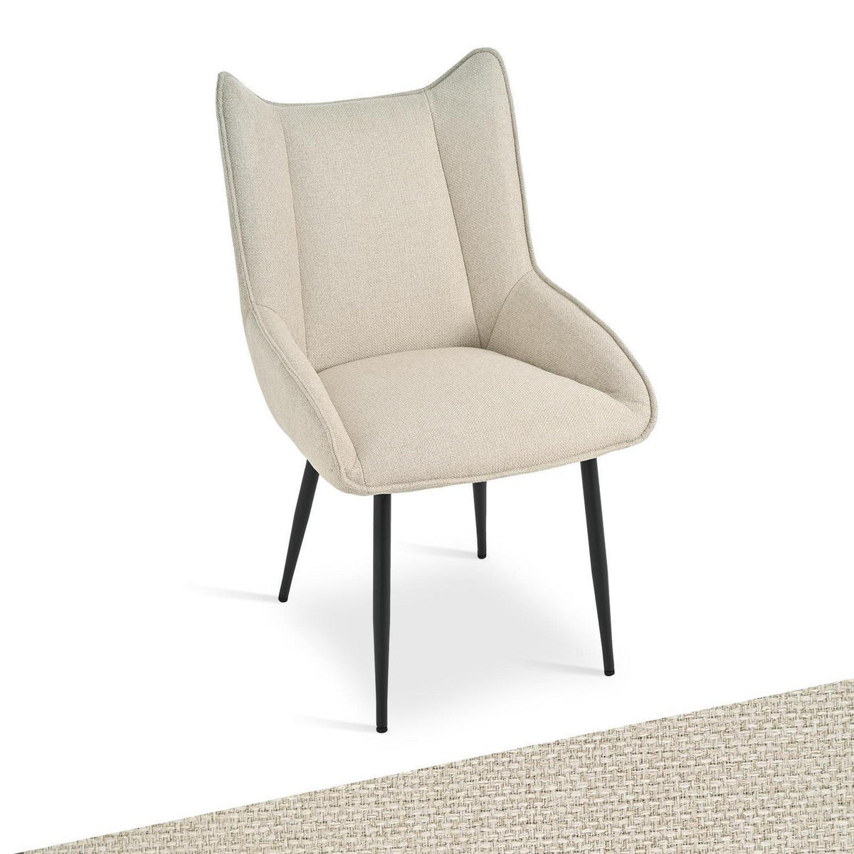 Moderner Esszimmerstuhl Beige – Komfortabler Küchenstuhl mit Leinen-Polyester-Mix