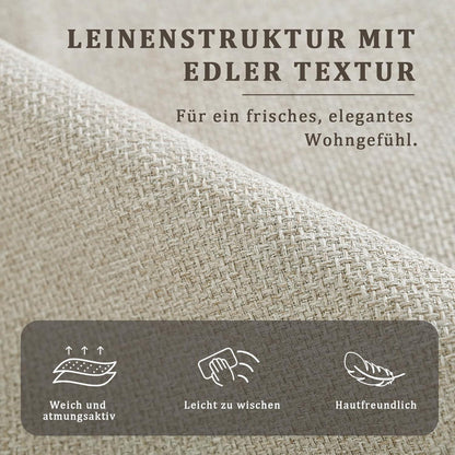 Moderner Esszimmerstuhl Beige – Komfortabler Küchenstuhl mit Leinen-Polyester-Mix