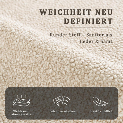 Moderner Esszimmerstuhl Set 6er – Samt Creme, Verstellbare Füße