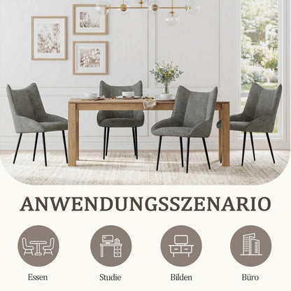 Moderner Esszimmerstuhl 2er Set Schwarz-Weiß mit Samtbezug