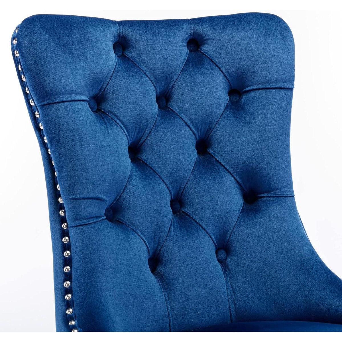 Esszimmerstühle Set 4 Blau & Chrom, Gepolstert & Stabil