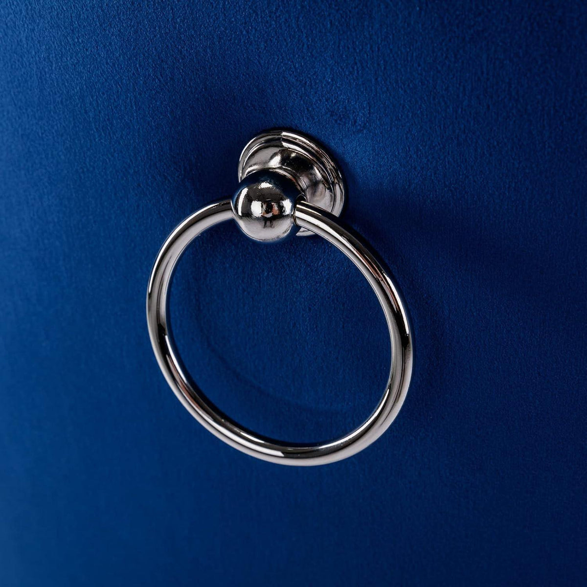 Esszimmerstuhl Set 2er – Samt, Blau & Chrom, Hohe Rückenlehne