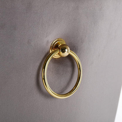 Esszimmerstühle 6er Set Grau & Gold, Samt, Hohe Rückenlehne