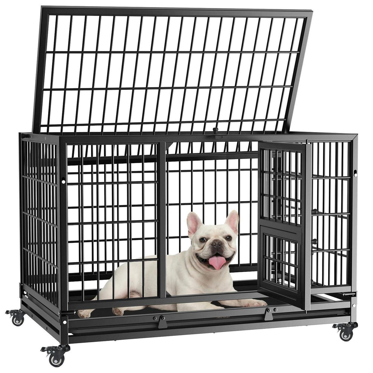 Faltbarer Hundekäfig mit 3 Türen – 82x52x56 cm
